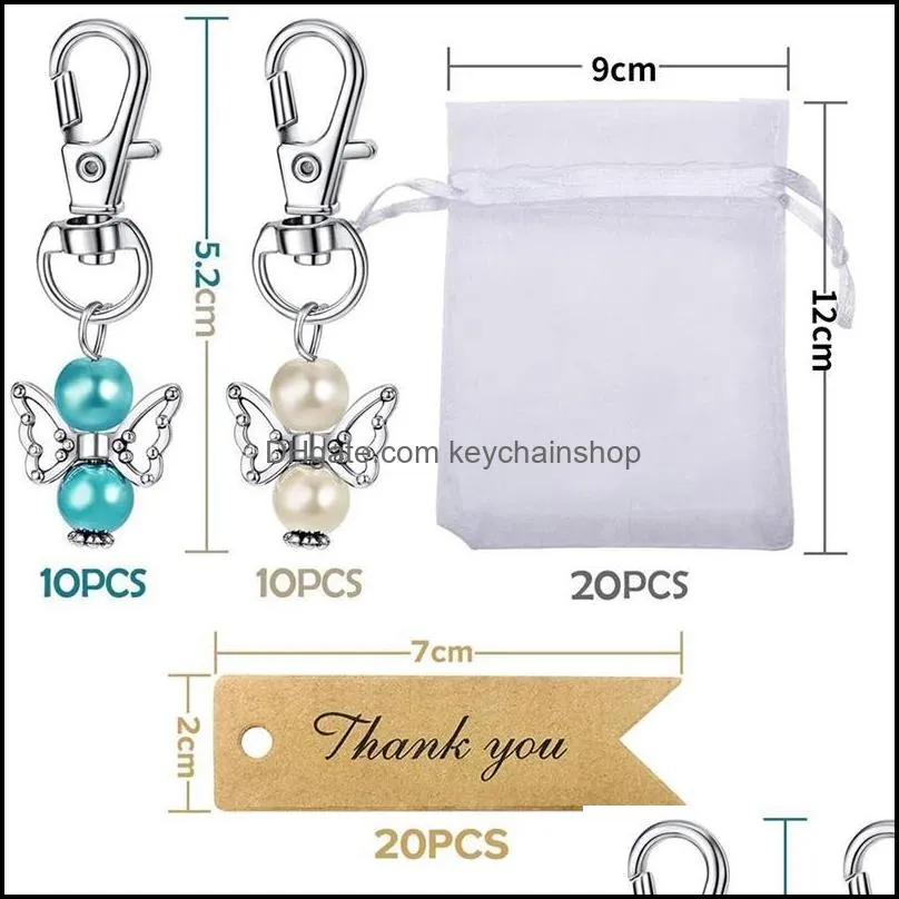 keychains angel favor plus bags thank you kraft tags guest return favors for baby shower bridal showerkeychainskeychainskeychains