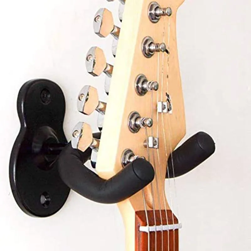 Hooks Rails Guitar Wall Mount Hanger, Электрическая классическая басовая укулеле стенда для дома и студии