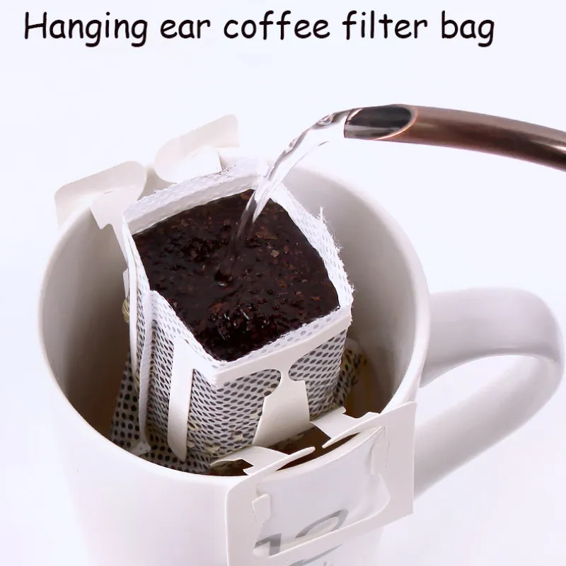 50 PCS/pacote de bolsas de café descartáveis ​​Flitro portátil Filtros de café pendurado estilo Ear Eco Paper Cafets Cofreso