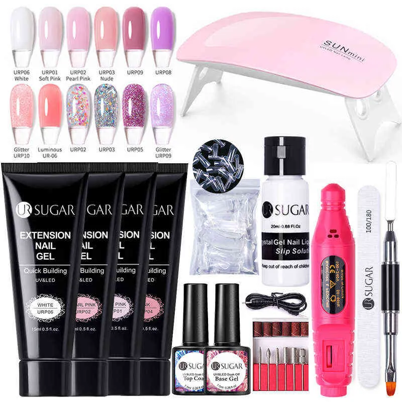 NXY Nail Gel Manicure Set Extensão Kit UV Lâmpada LED Lâmpada Falsa estender a Base de Verniz Solução Acrílica Top 0328