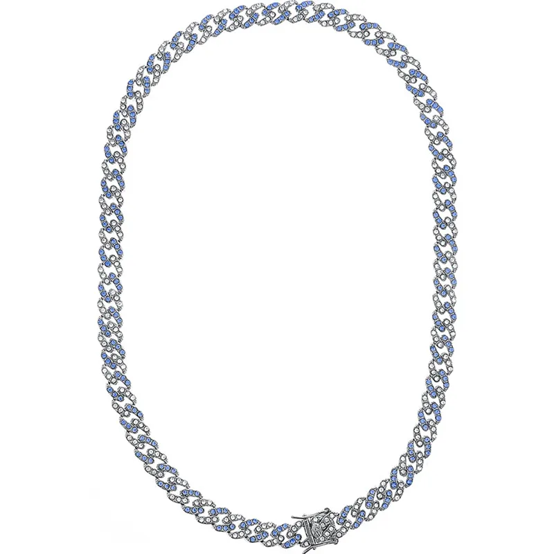 Rhombus Diamond Cuban Chain Hit Color Fashion Necklace For Men And