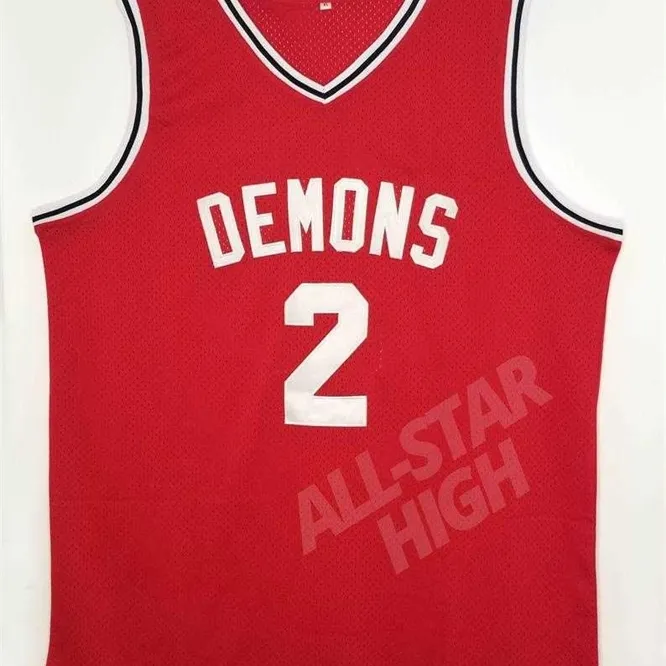 XFLSP Mens # 2 Tim Duncan High School Basketball Jersey Demonen Retro Custom Throwback Fan Sport Jersey Apparel