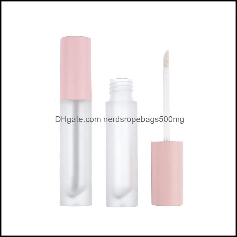 Circular Frosted Lipgloss Tube Plastic Hot Stamping Empty Clear Lip Gloss Lipstick Lipglaze Container Eyelash Eyeliner 1 5jz L2