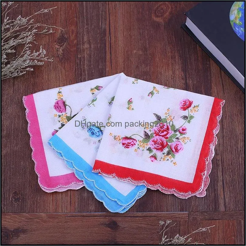 cotton handkerchief cutter ladies handkerchief fashion craft floral vintage hanky floral wedding handkerchief about 30*30cm lls486