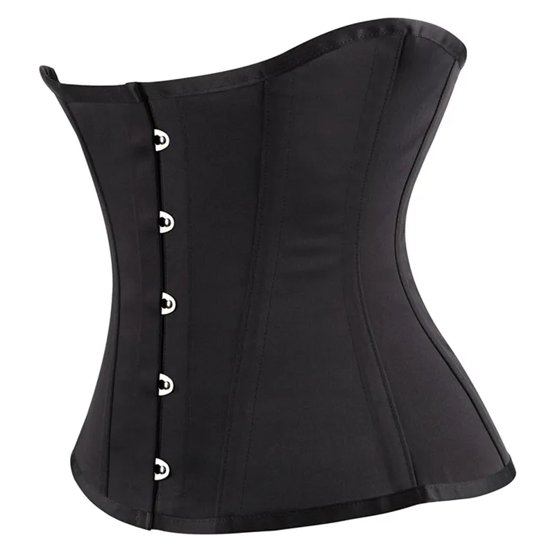 2022 New Womens Waist Trainer Black Satin Underbust Corset Lumbar With 16 Steel  Bones For Sculpting And Shapewear From Bestielady, $15.46
