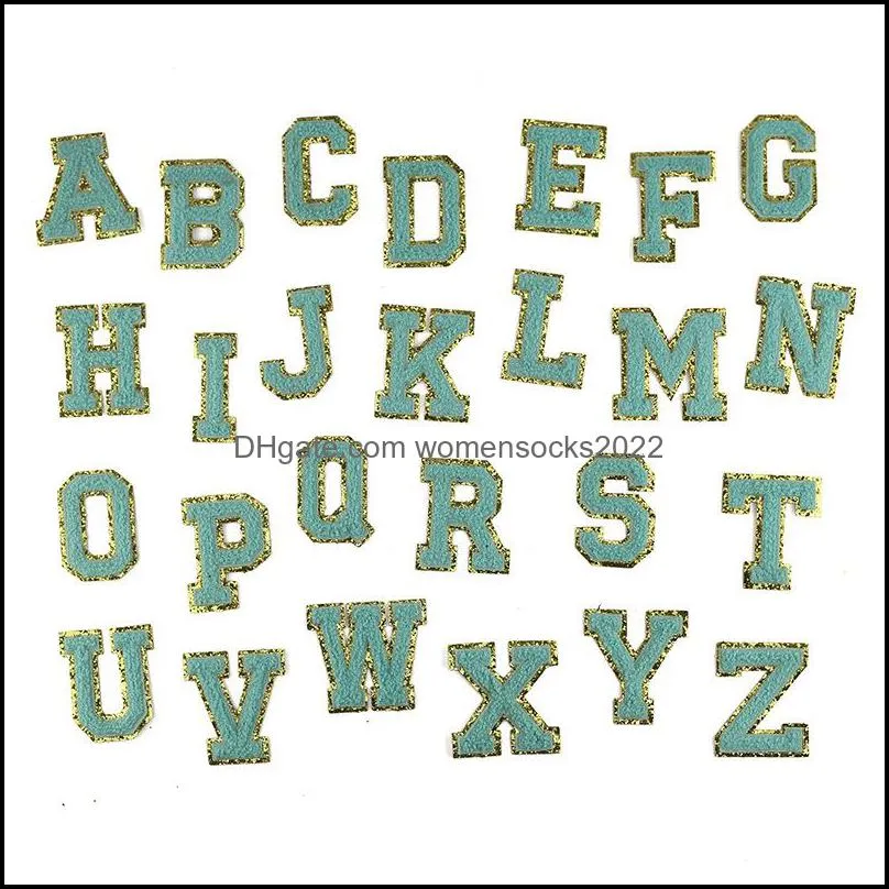 Notions 5.5cm Letters Sequin Chenille Embroidery Patch Alphabet Sewing on Patches Bags Hats Clothes Felt Letter Garment DIY