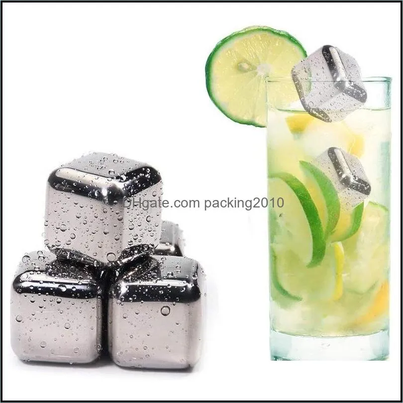 304 stainless steel ice cube whiskey chilling stones reuseble cooler stone drink chiller wine bear water ice cubes ball pad11686