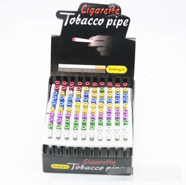 MP22183 Senhoras Boca de Cigarro Metal Pequeno Tubulação Multi-Color Spot Metal Tube Atacado