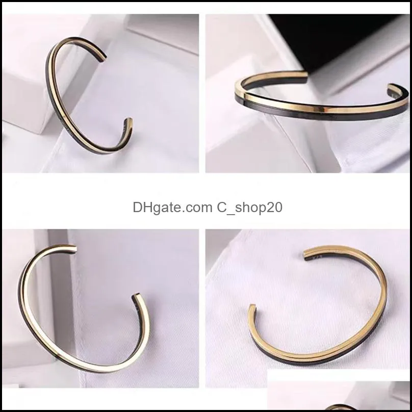 c bangle opening bracelets women stainless steel fashion link couple jewelry gift for girlfriend christmas valentine day accessories cshop20