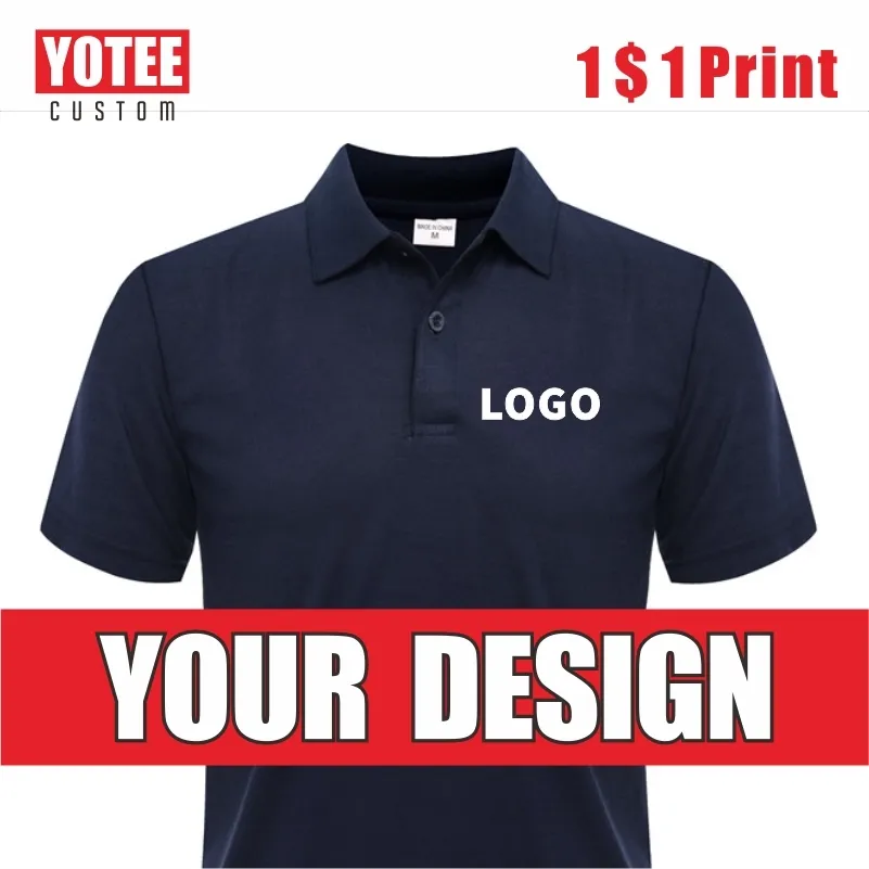 Yotee Summer Men's Polo рубашка повседневная компания с коротким рукава