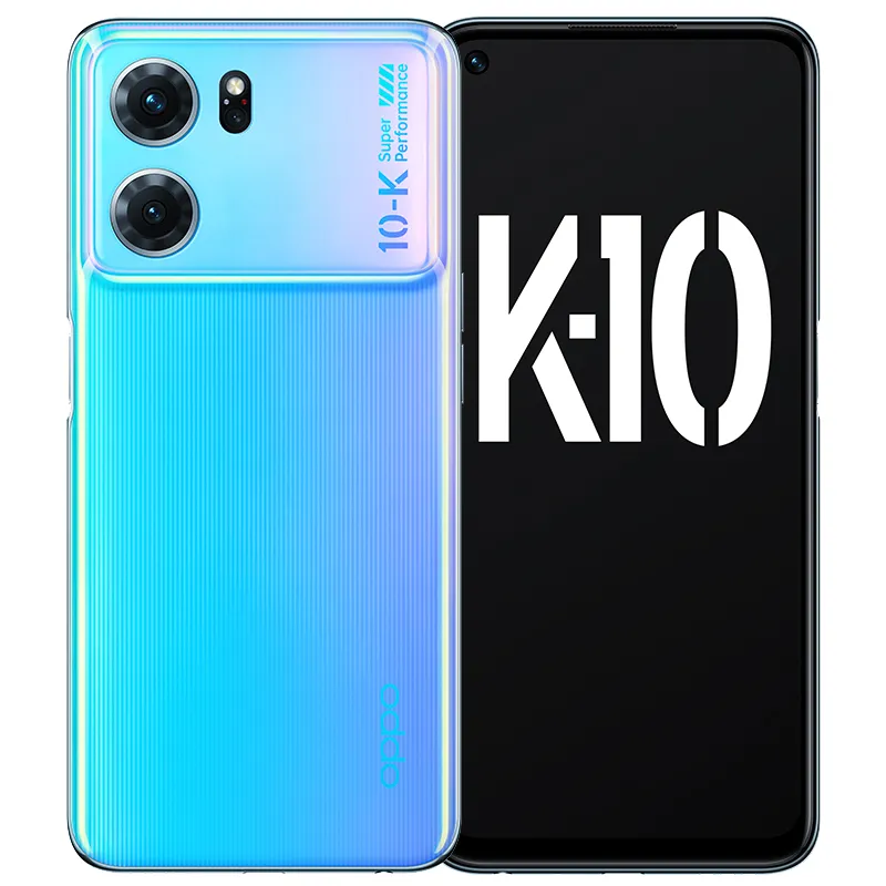 Telefono cellulare originale Oppo K10 5G 8 GB RAM 128 GB 256 GB ROM MTK Dimensity 8000 Max Android 6,59 "120 Hz LCD schermo intero 64,0 MP NFC 5000 mAh Face ID impronta digitale cellulare intelligente