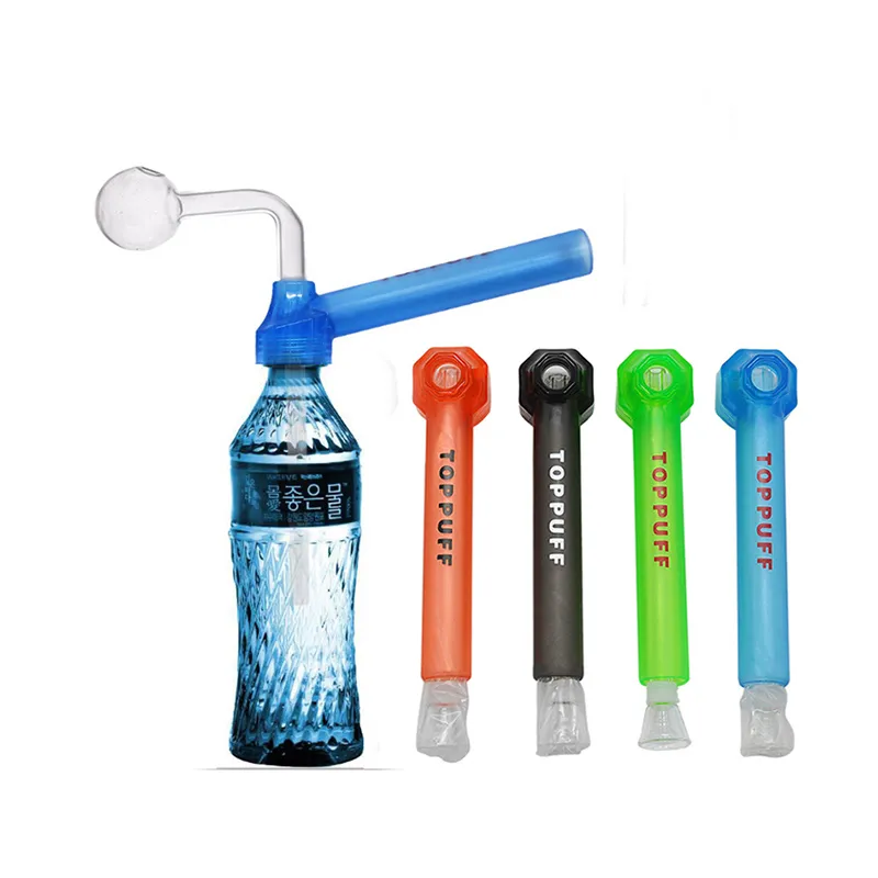 thumbnail interactive-video image 1 of Black Top Puff Portable Hookah – Screw-On Bottle Converter Water Glass Bong Pipe 1 of 2