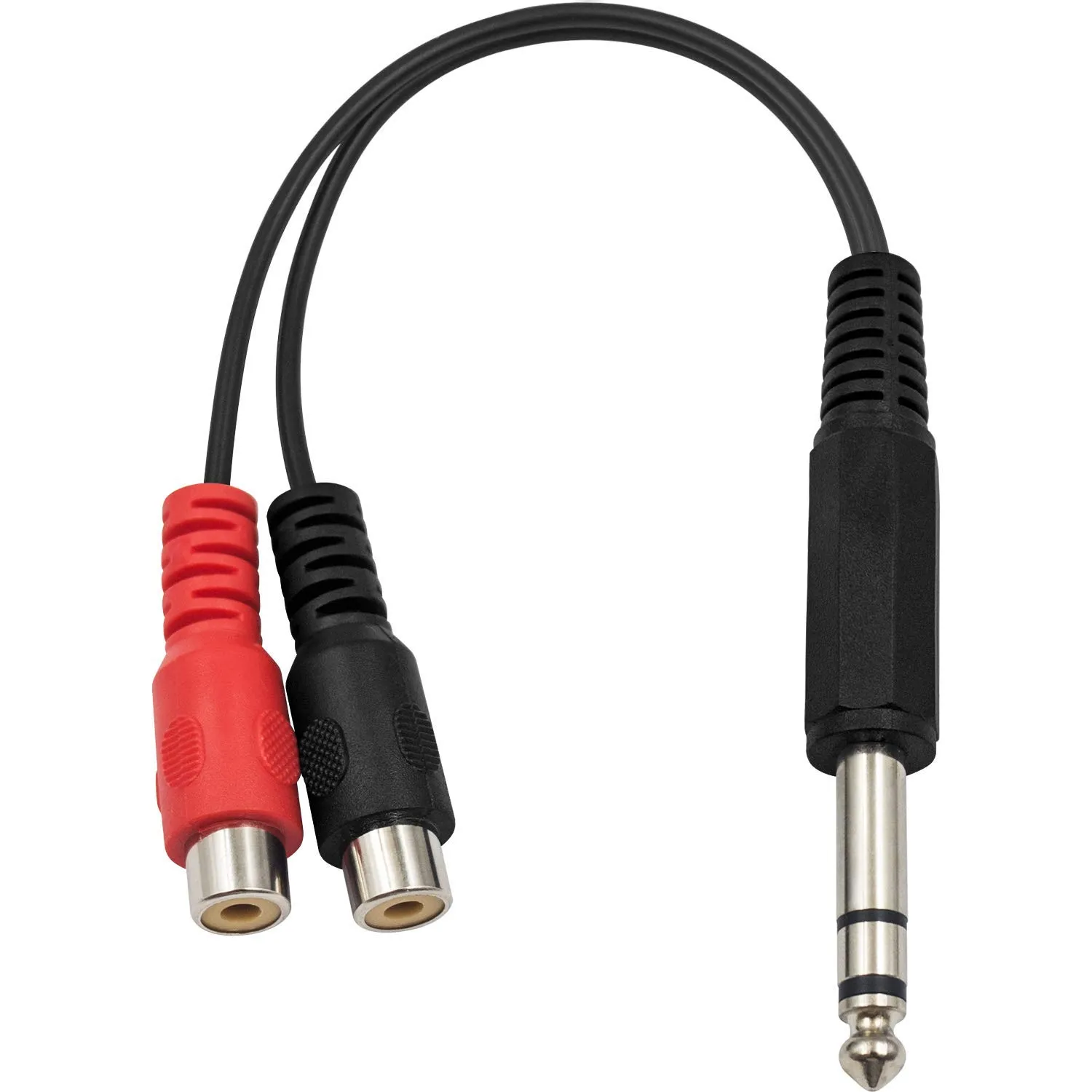 6.35mm 1/4 بوصة TRS Cable Stereo Male to 2 RCA Female Plug Y SPLITTER ADAPTER 20CM/8INCH (6.35M-2RCAFM)