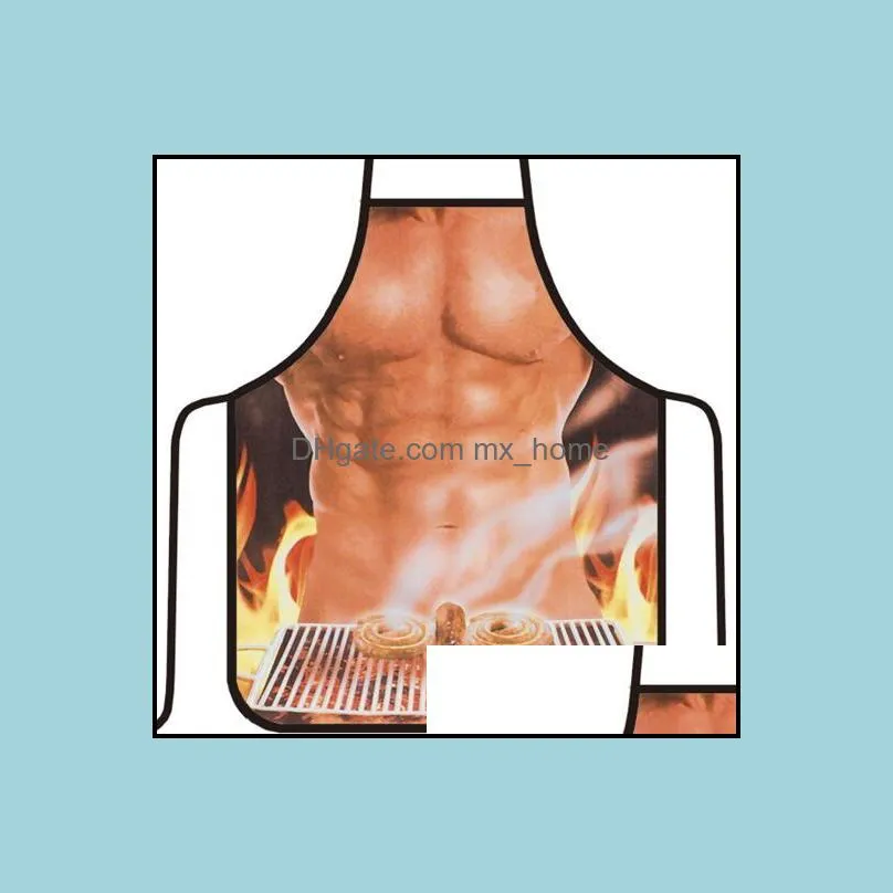 Aprons Sexy Funny Digital Printed Apron For Women Man Adult BBQ Cleaning Cooking Daily Home Kitchen Baking Accessories 57*73cm Xmas