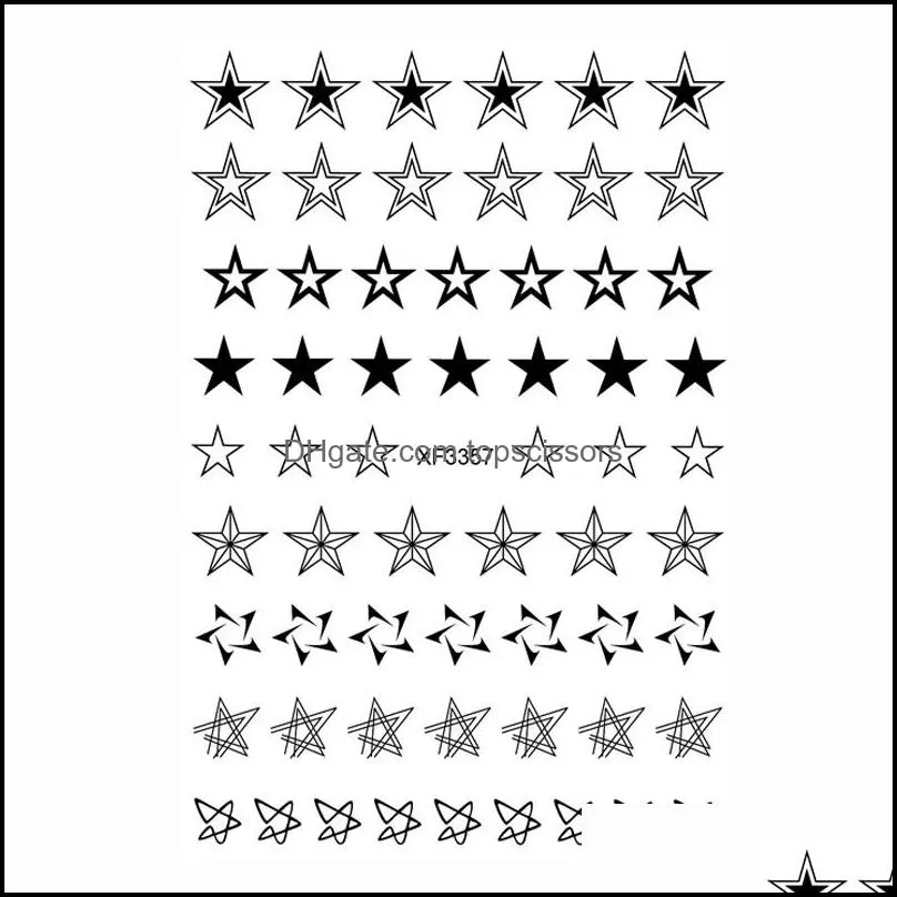50pcs New Fluorescence Hollow Stars Nail Art Sticker Five-pointed Star Art Decorations DIY Nail Accessories