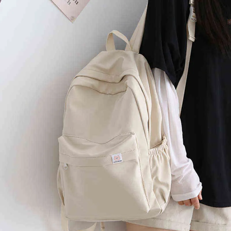 Рюкзак в стиле Bagnew Водонепроницаемые нейлоновые женщины женские туристические сумки для подростков для девочек с твердым цветом книги Mochila 220723