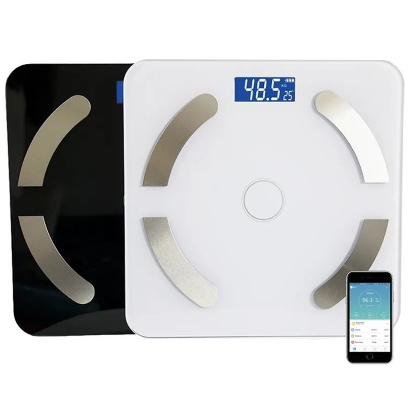 Yimeis Scale Floor Smart Fat Digital Huit Équilibre des couleurs noires Connect Balances Bluetooth SE45001 T200523