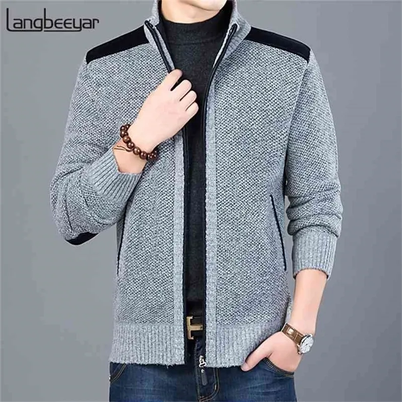 Maglione di marca di moda spesso per cardigan da uomo Maglioni slim fit Maglieria Autunno caldo Casual Abbigliamento stile coreano Maschile 210804