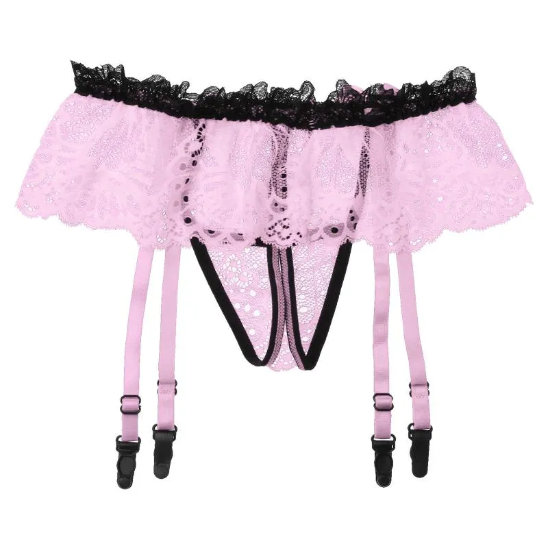 Culottes Pour Femmes Gays Hommes vider Dentelle Jupe String Tongs
