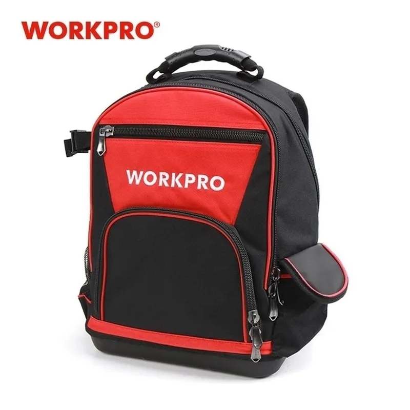 Workpro 17 "Tool Bag Tools förvaringspåsar Vattentät ryggsäck med handväska multifunktion Y200324