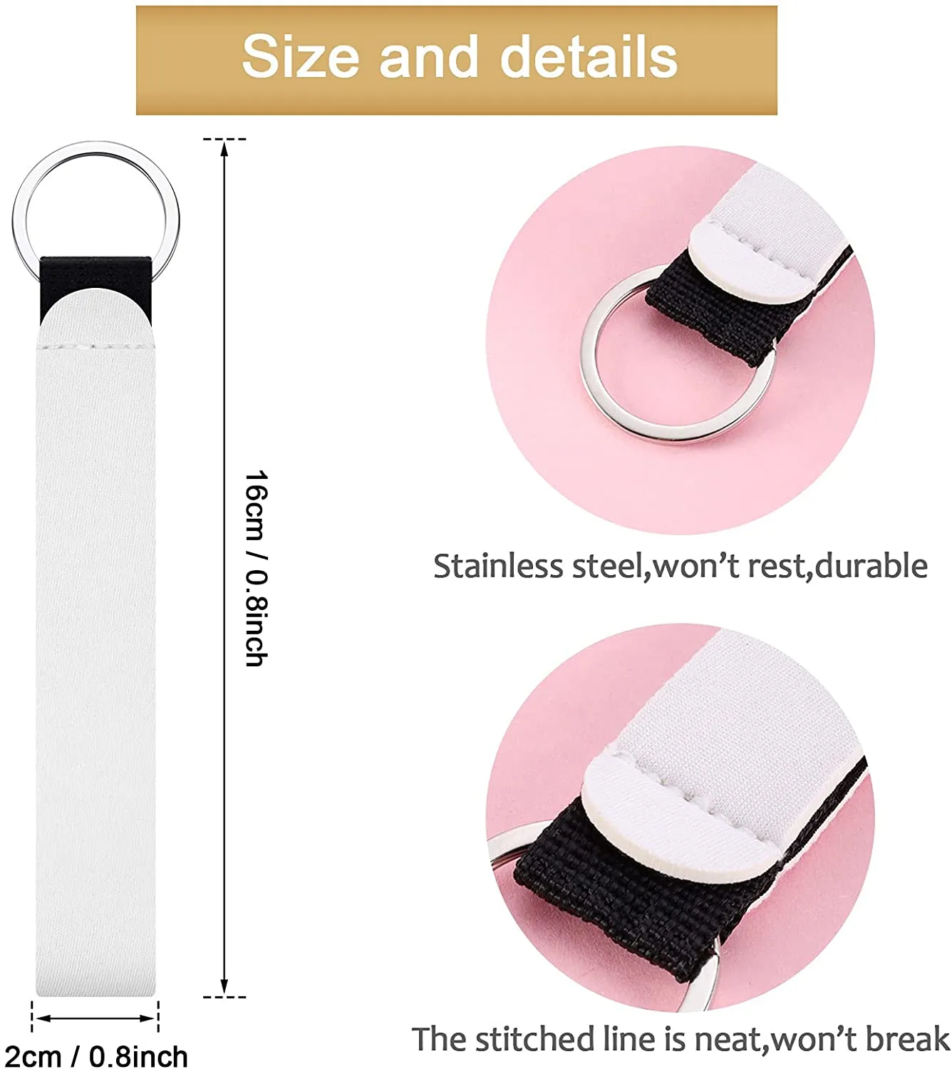 Neoprene Wristlet Sublimation Keychain For DIY Crafts Sublimation