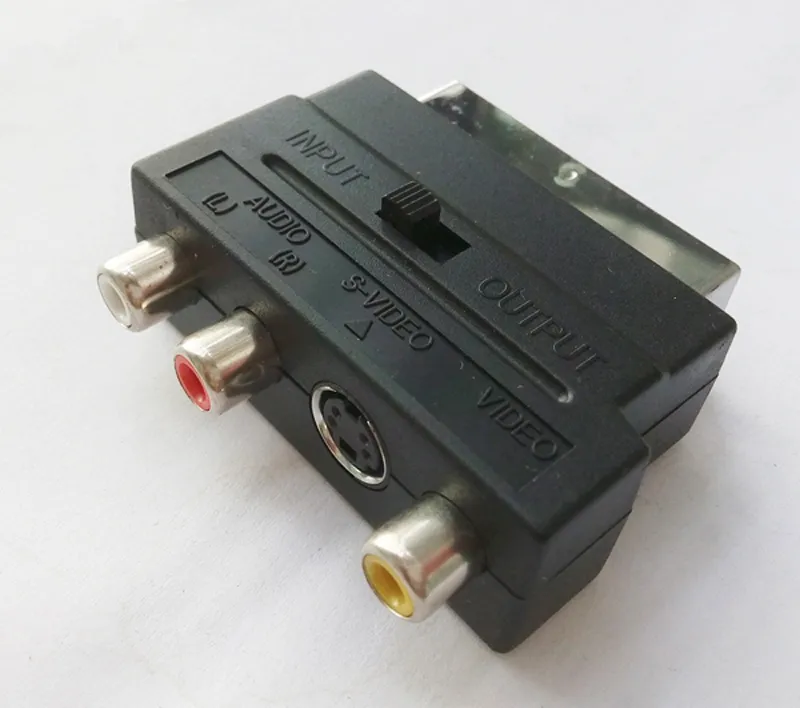 TrAdE Shop Traesio - Adattatore Convertitore Da Presa A Scart S Video Vhs A Rca Con Selettore In - Foto 3