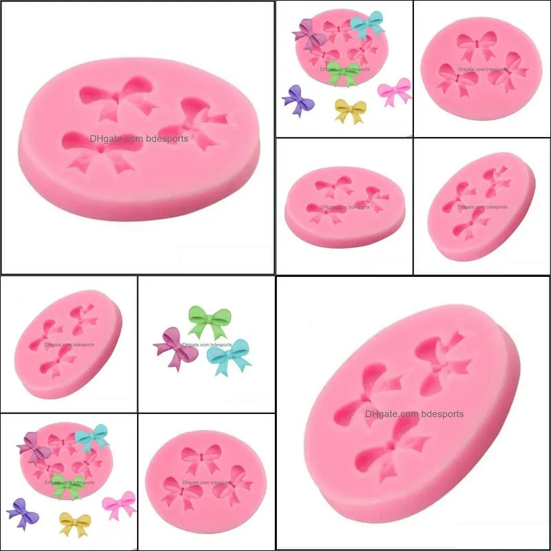 Sales!!! 2018 HOT Sales 3-Hole Bow Bowknot Design Modeling Cake Decoration Silicone Mold Bake