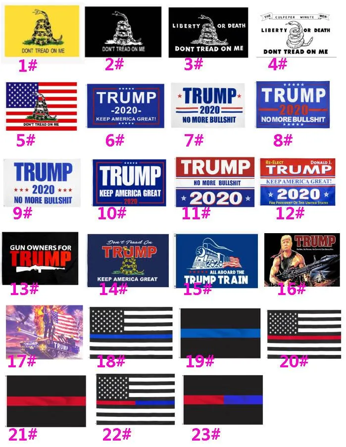 90*150 Trump Flag 3*5 Feet Thin Blue Line Red Line US Flag 14 2020 Presidential Flags Dont Tread On Me 23 Styles HH9-1988A