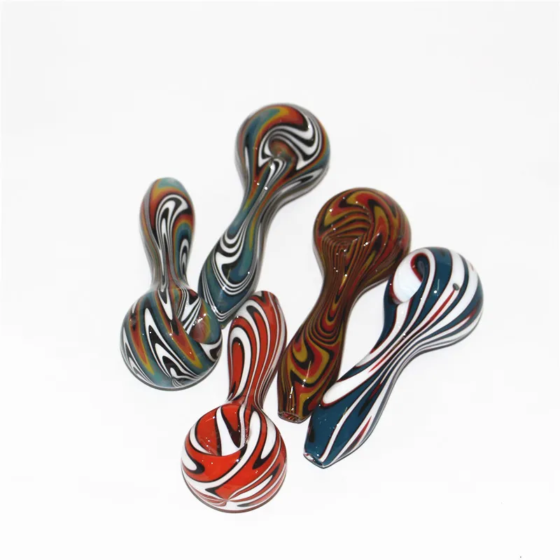 Glass Smoking Hand Pipes Beautiful Water Bong Tobacco Accessories Dab Rig Art Oil Burner Spoon pipe Gift