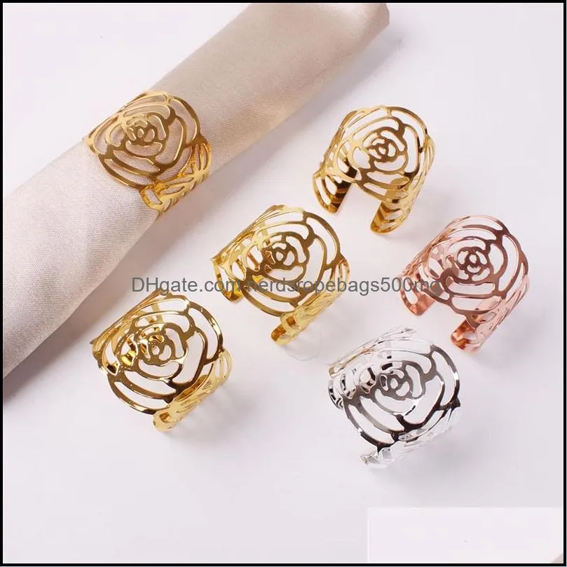 Wedding Napkin Rings Metal Holders For Dinners Party Hotel Table Decoration Supplies Napkins Buckle 100pcs T1I3433 51 G2