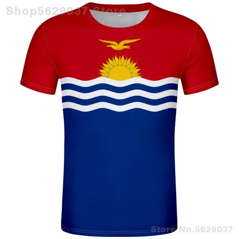 Kiribati T 셔츠 DIY 무료 커스텀 이름 번호 KIR 티셔츠 국가 플래그 키르 티셔츠 국가 대학 프린트 PO Flexible 00 옷 220702