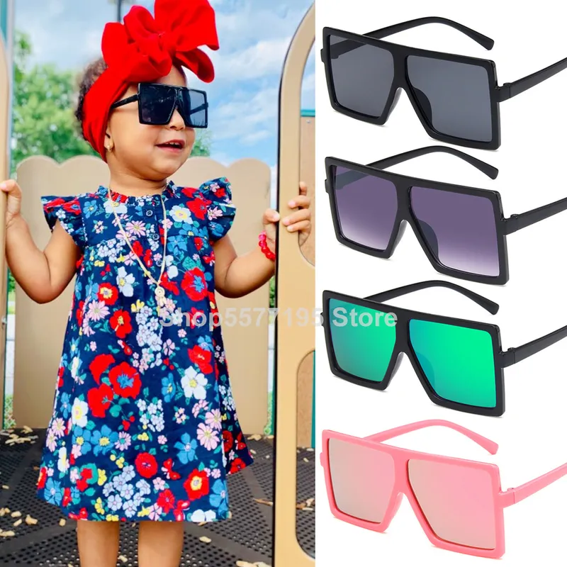 Oversize Square Kids Sunglasses Girls Baby Boys Festival Punk UV400 Glasses Children Masculino 220705