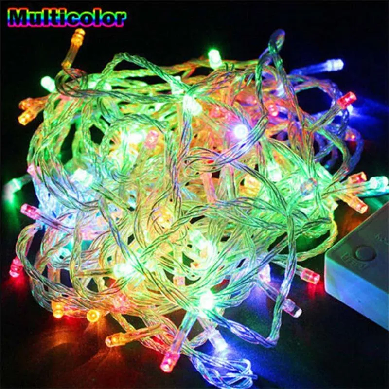 Strings String Light 5m 10m 20m 30m 50m 50m 100m wtyczka UE AC220V Xmas Holiday Waterproof Christmas 9 Kolory Dekoracja LED LED LED