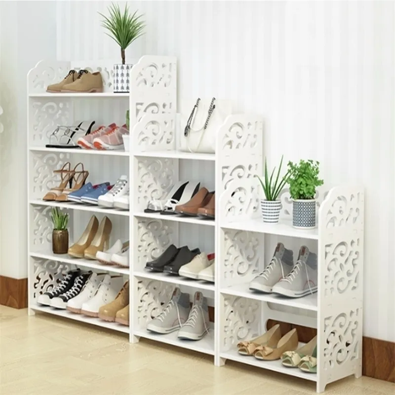 345 couches étagère à chaussures en bois européen meuble à chaussures étagères de stockage de chaussures étagères simples étagères sculpter fleur racks Schoenen organisateur 201109