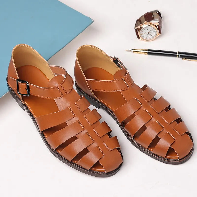 Bulk Mens Leather Mens Closed Toe Sandals Soft Pointed Dress Shoes For Formal Weddings And Outdoor Events Classic Light Slippers And Sneakers For Summer 220623 At Only 23.35 DHgate.Com