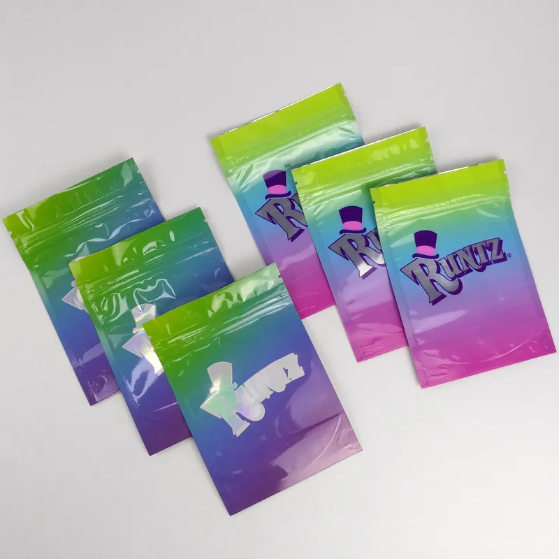 3.5g runtz mylar bags 냄새 증거 포장 가방 아동 증명 zip 자물쇠 가방 폴리 백