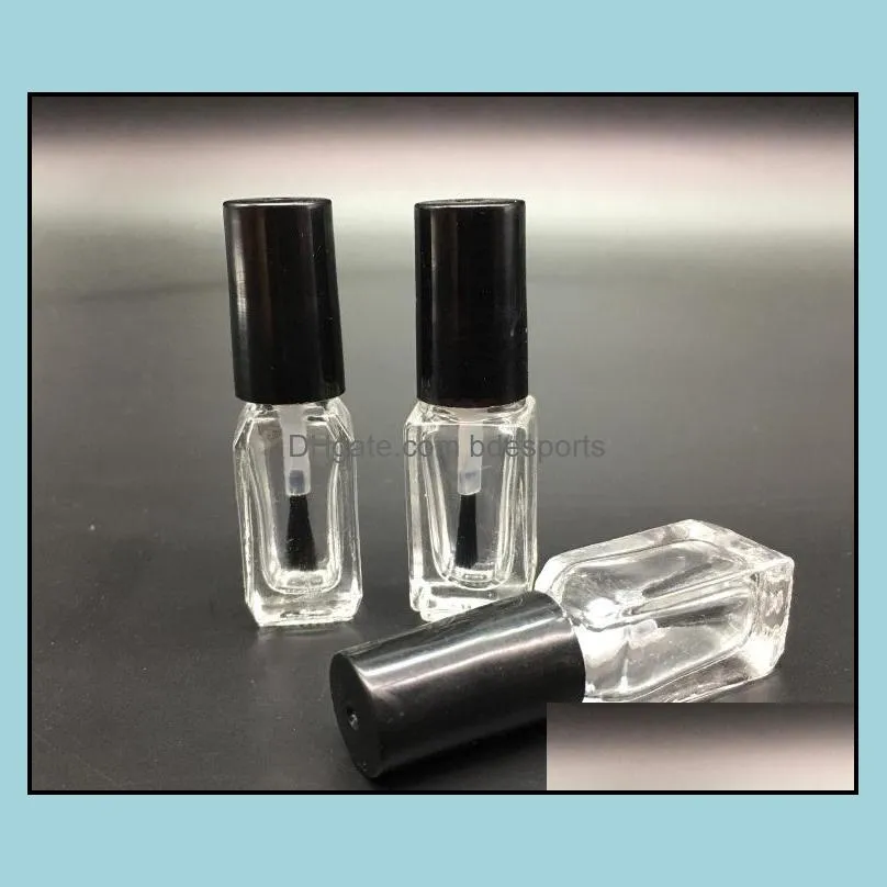 Wholesale 5ml 1000pcs/lot empty nail polish bottle for Cosmetics Packaging Nail Bottles Empty Glass Bottle with brush SN4596