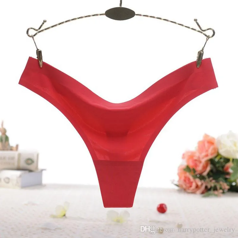 Women Clothes Thong Ice Silk Summer Sexy Seamless Panty Low Rise G-string Ultra Thin Lady Underwear Lingeries Pantie Dropship