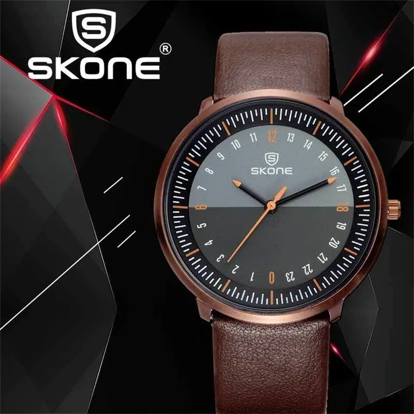 Skone Luxury Top Brand Big Dial Designer Quartz Watch Male Wristwatch New Fashion Men Watches Men relogio masculino 12 a round 201120