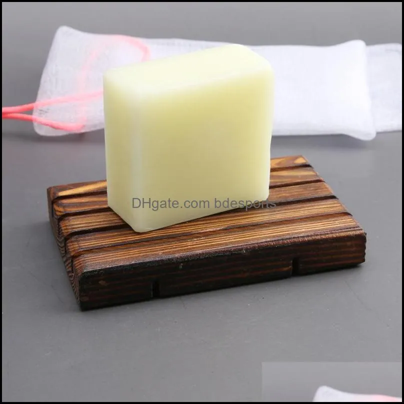 Solid Wood Soap Holder Natural Bathroom Soaps Dishes Strong Convenient Square Accessories For Kitchen 3 9zz Q2