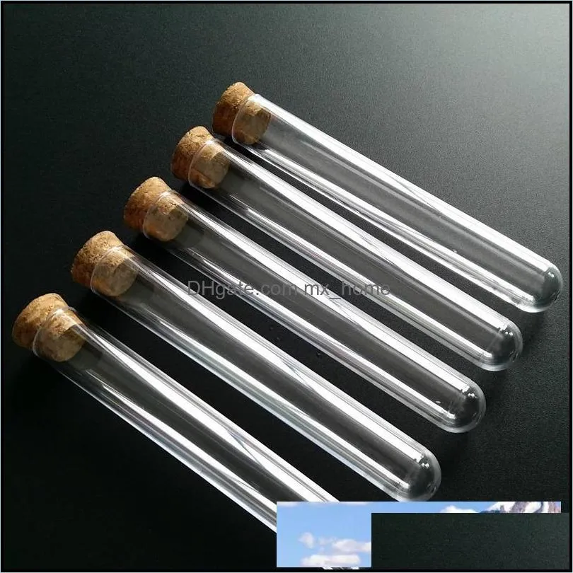 Packing Bottles Clear Food Grade PS Plastic Test Tube with Cork Stopper 15x100mm 11ml Wholesale WB1229