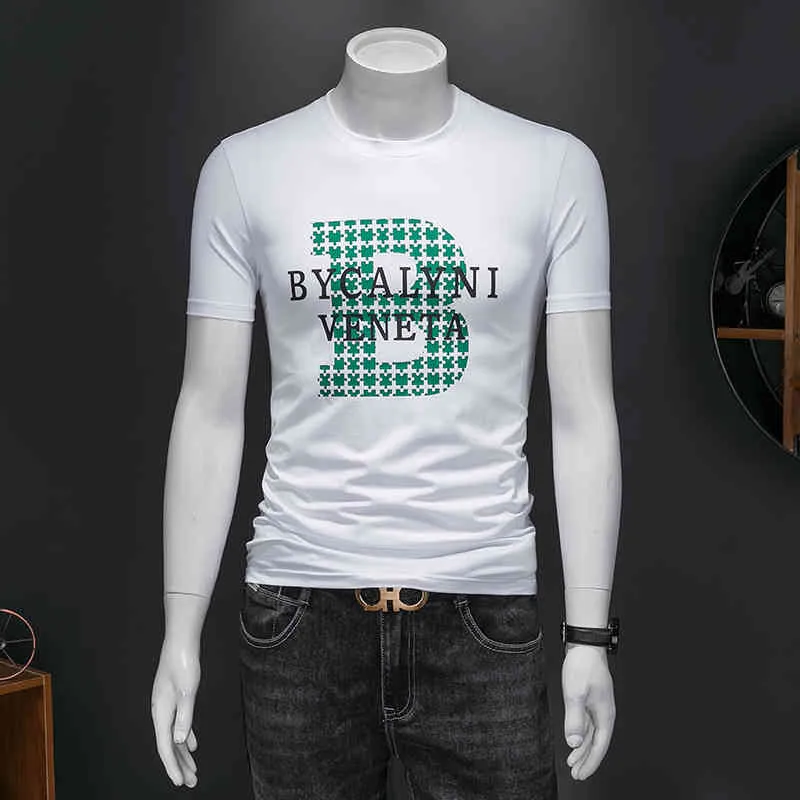 ファクトリーブランド メンズtシャツデザイナー22夏の新しい男性のラウンドネック半袖tシャツの手紙印刷スリムフィットのマーセル化された綿の青少年カジュアルハーフスモールシャツ 22正規激安 Vtech Computer Com