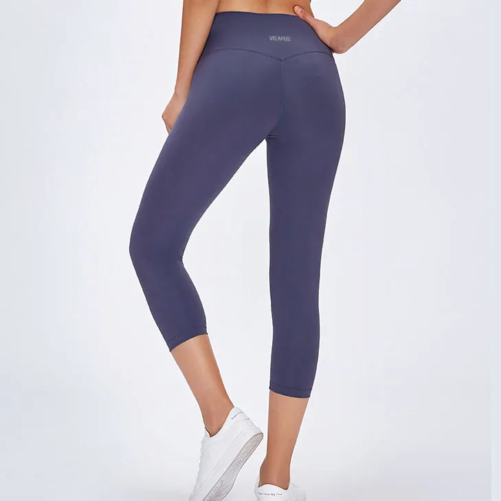 Pantalon de sport pour femme, taille haute, pantalon de yoga, tenue de fitness, léger, sensation nue, capri extensible, No T, Invisible, gym, recadré, Tr213I