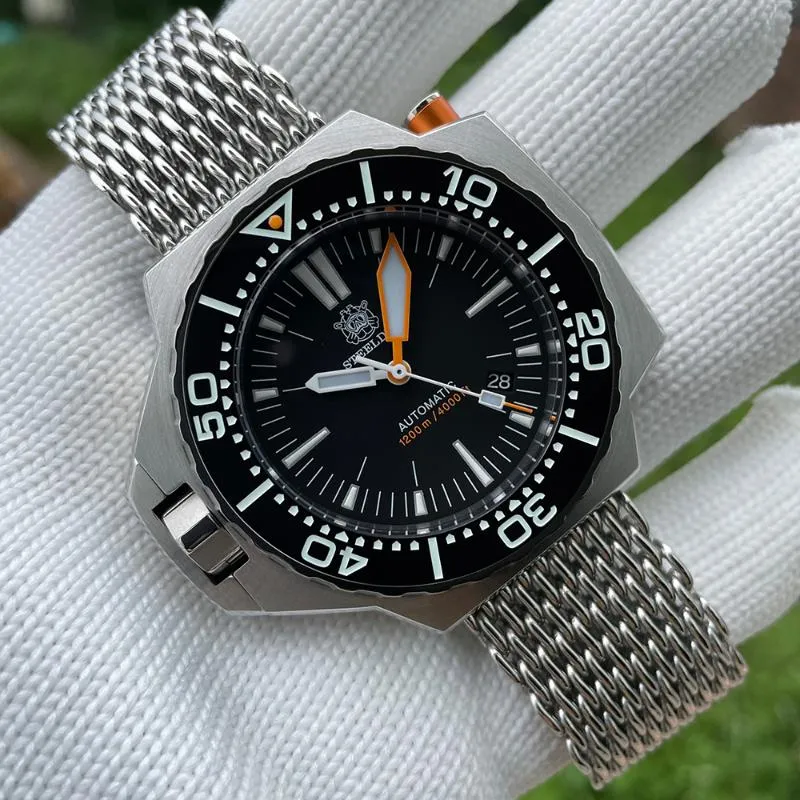 Wristwatches Arrival Factory Price Steeldive SD1969 1200M Water Resistant NH35 Automatic Bi-Direction Bezel Dive Watch With Mesh BandWristwa