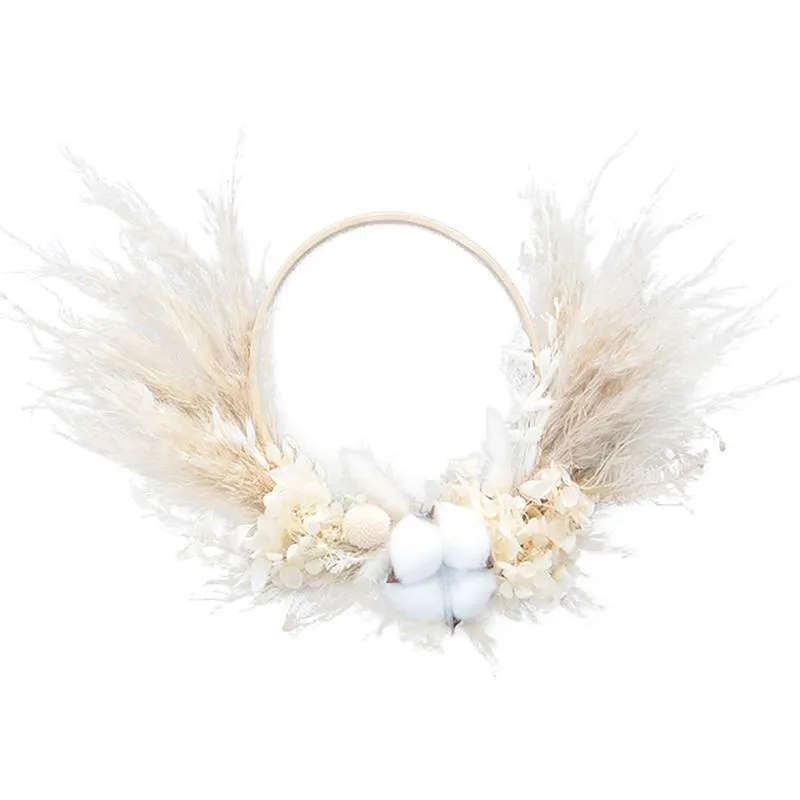 장식 꽃 화환 자연 팜파스 말린 꽃 화환 홈 장식 Boho Grass Phragmites Garland Autum Wedding DecorationDecorat