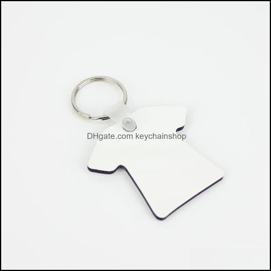 whole 100pcs diy mdf double blank t-shirt key chain sublimation wood key ring for heat press transfer jewlery po gift296e