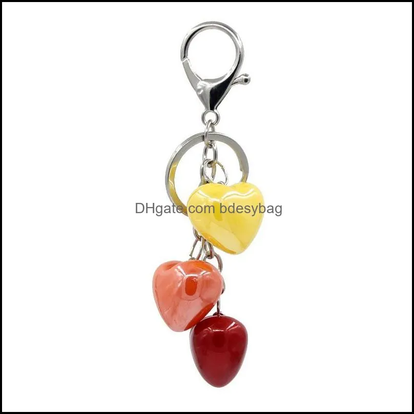 keychains vonnor jewelry keychain acrylic heart pendant mixed color key chain car women handbag accessories drop