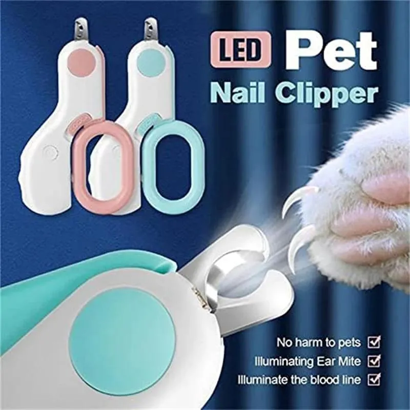 Sublimering skönhetsverktyg professionell katt nagel clipper cutter med LED -ljusa sax för hund grooming verktyg trimmer husdjur nagelklippare produkter