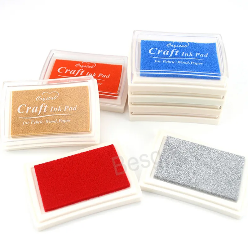 Candy Color Ink Pad Hand Account DIY Stamp Sponge Rubber Stamps Office School Supplies Fingerprint Scrapbooking Accessories BH6970 TYJ