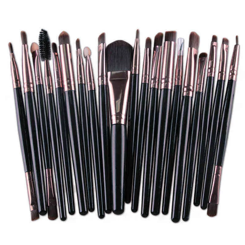 Make up Brush Pincis de maquiagem profissional conjunto com 20 peas para sombra blush p base sobrancelha 0311
